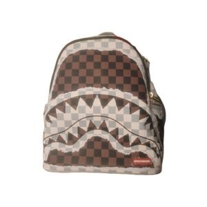 NWT Sprayground Shark Legacy Check‎ Savage Mini/Small Backpack Gray/White/Br/BLK